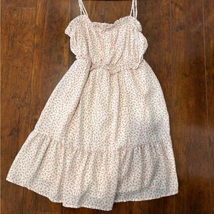 White and pink floral sun dress